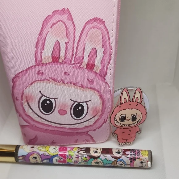 Labubu Pink Wallet with Character Design - Picture 4 of 4
